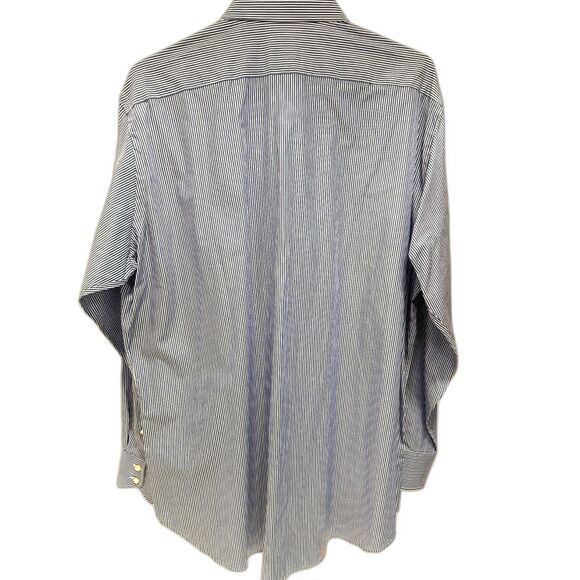 Jack Stone by Thomas Dean 100% Cotton Blue/White Button Down Shirt - Size XXL - Picture 2 of 4